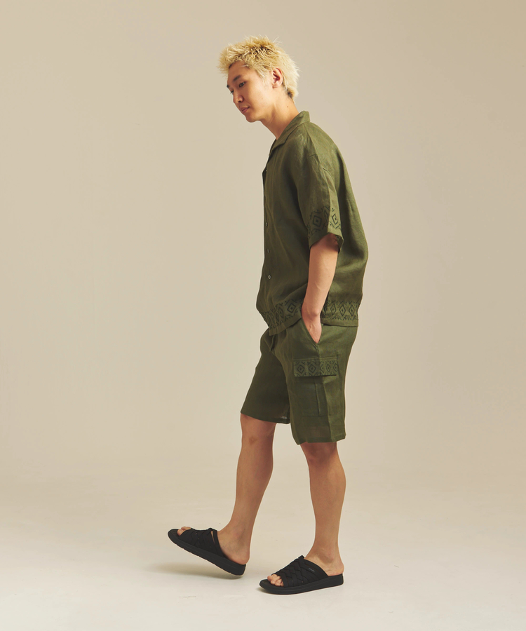 JACKROSE(ジャックローズ) |BAYCANT/ベイカント リネン100% オープンカラーSSシャツ *セットアップ対応(MENS)