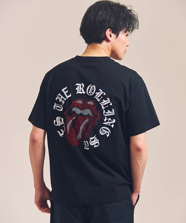 JACKROSE(ジャックローズ) |【The Rolling Stones×JACKROSE】Lips&Tongue サークル・ラインストーン/SSTEE(MENS)