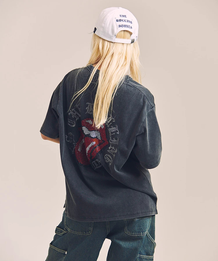JACKROSE(ジャックローズ) |【The Rolling Stones×JACKROSE】Lips&Tongue サークル・ラインストーン/SSTEE(MENS)