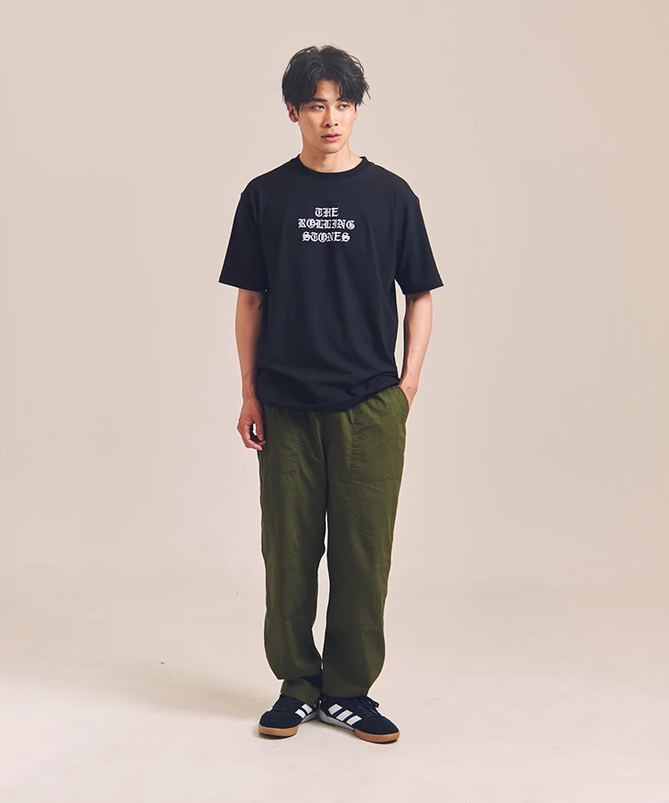 ●6101 ジャックローズ ローリングストーンズ レザー ロゴ 総柄 チェック THE ROLLING STONES×JACKROSE】 COW LEATHER SEMI DOUBLE STAND