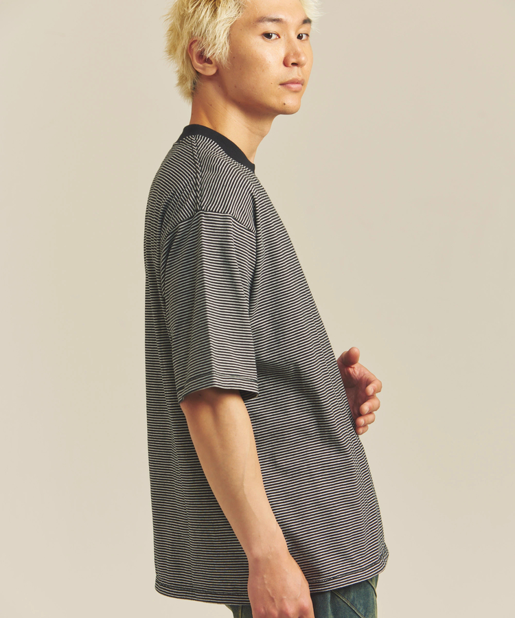 Healthknit/ヘルスニット NARROW BORDER JERSEY WIDE CREW NECK S/S