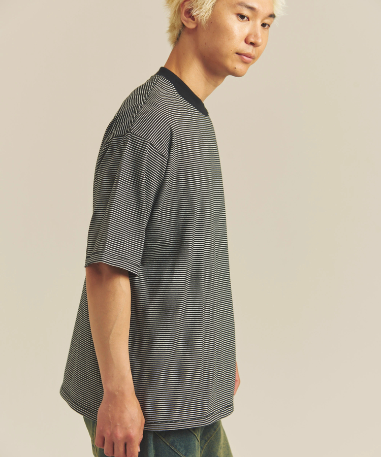 Healthknit/ヘルスニット NARROW BORDER JERSEY WIDE CREW NECK S/S