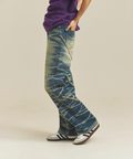 JACKROSE(ジャックローズ) |JE-SELECT-ナナメ切替・ブラスト加工/デニムパンツ(MENS)
