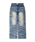 JACKROSE(ジャックローズ) |JE-SELECT-ナナメ切替・ブラスト加工/デニムパンツ(MENS)