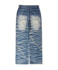 JACKROSE(ジャックローズ) |JE-SELECT-ナナメ切替・ブラスト加工/デニムパンツ(MENS)