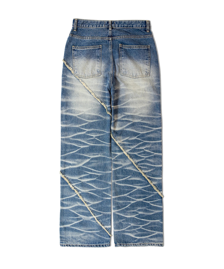 JACKROSE(ジャックローズ) |JE-SELECT-ナナメ切替・ブラスト加工/デニムパンツ(MENS)