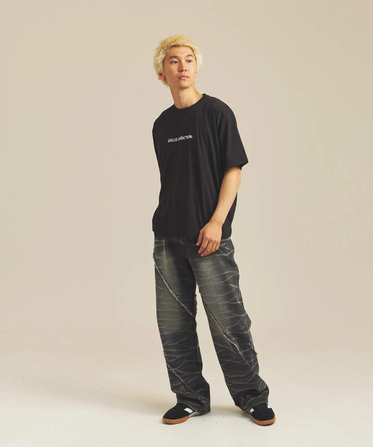 JACKROSE(ジャックローズ) |JE-SELECT-ナナメ切替・ブラスト加工/デニムパンツ(MENS)