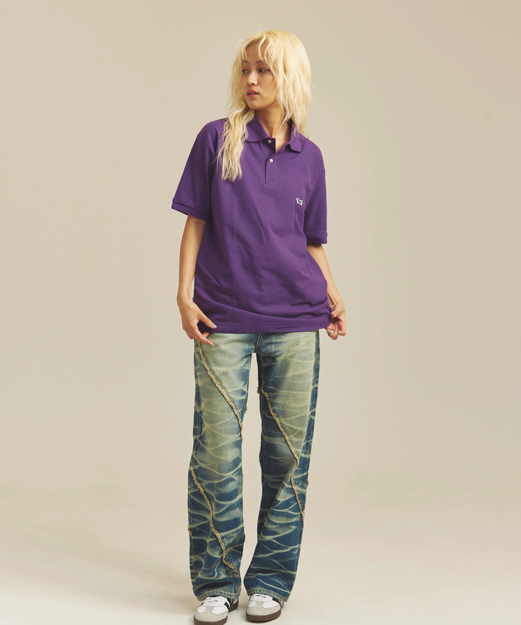 JACKROSE(ジャックローズ) |JE-SELECT-ナナメ切替・ブラスト加工/デニムパンツ(MENS)