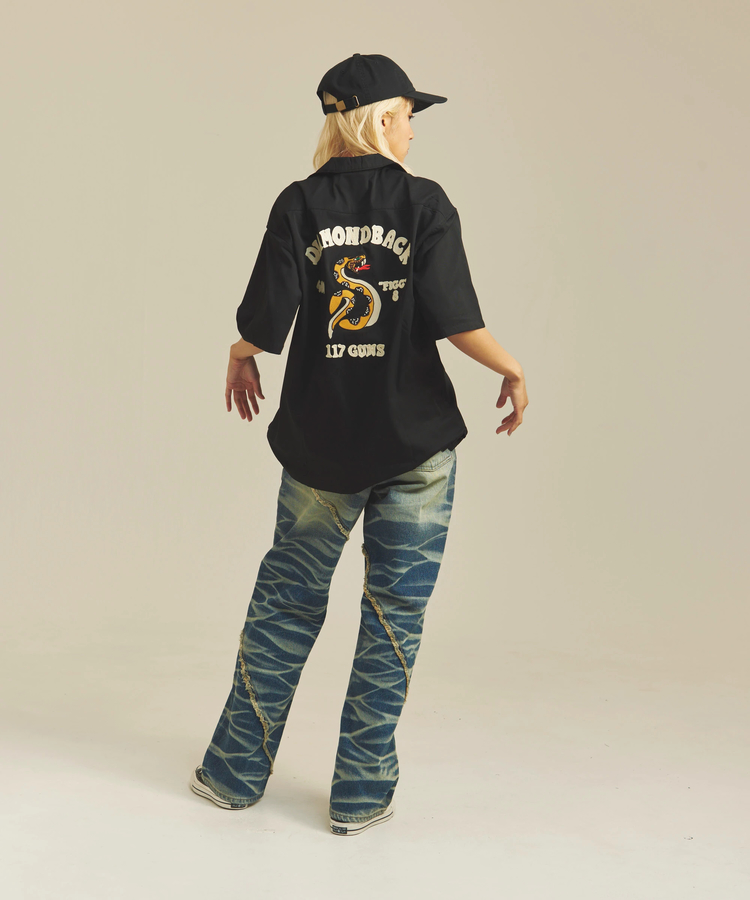 JACKROSE(ジャックローズ) |JE-SELECT-ナナメ切替・ブラスト加工/デニムパンツ(MENS)