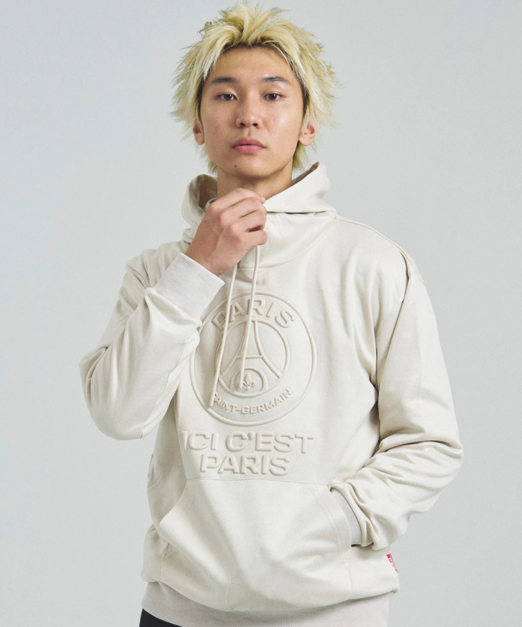 JACKROSE(ジャックローズ) |Paris Saint-Germain F.C./パリサンジェルマン フェイクスウェード・エンボスロゴ.フーディー(MENS)