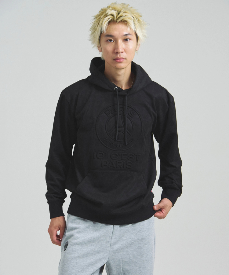 JACKROSE(ジャックローズ) |Paris Saint-Germain F.C./パリサンジェルマン フェイクスウェード・エンボスロゴ.フーディー(MENS)