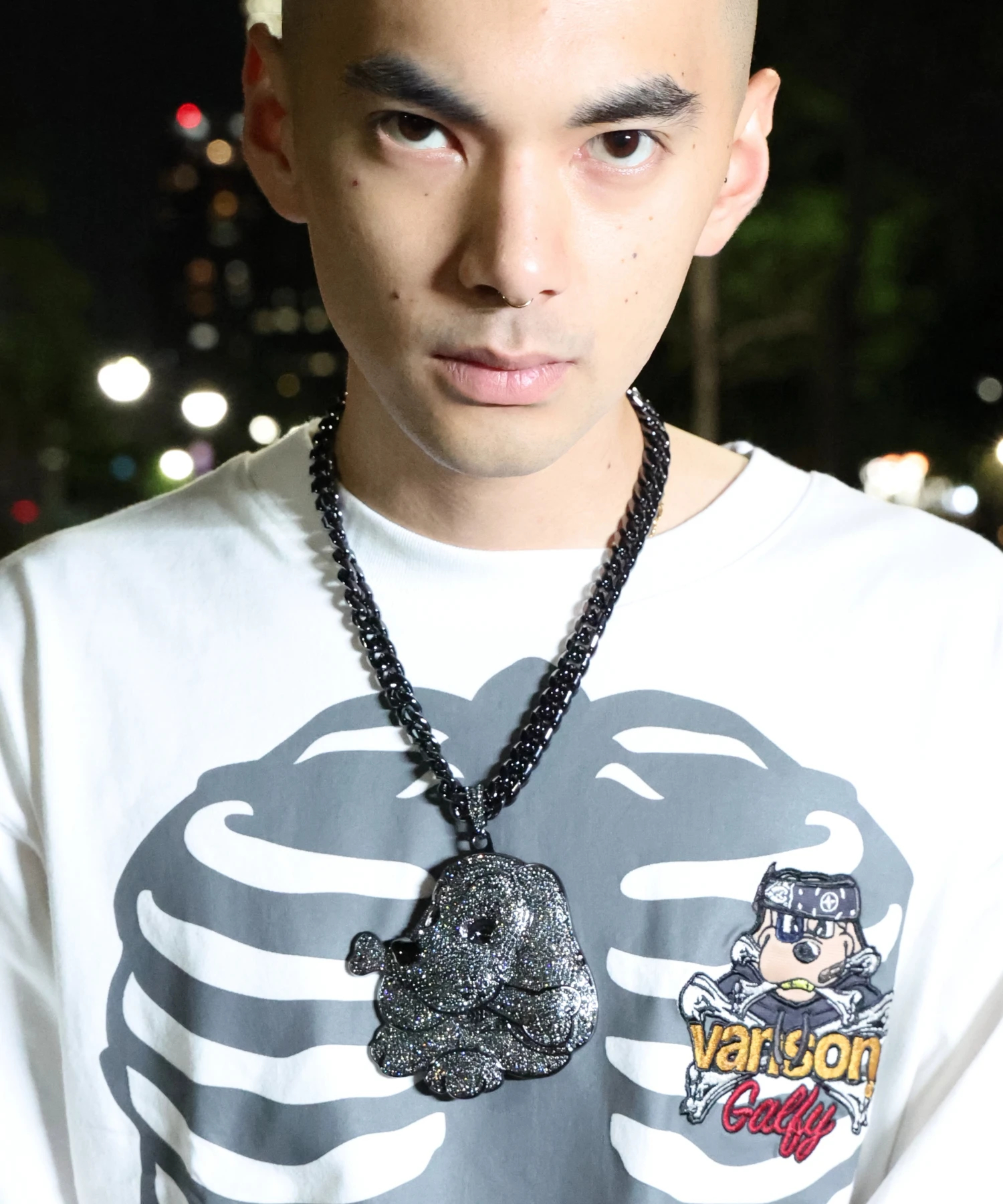 GALFY／ガルフィー・黒光りブリンブリンネックレス（ブラック） GALFY/ガルフィー 黒光りブリンブリンネックレス｜ファッション