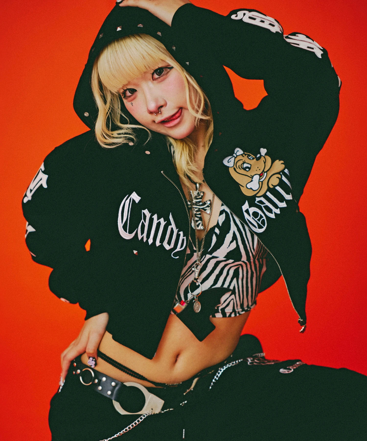 ガルフィーパーカーブラック GALFY(ガルフィー) ヤニラバーズパーカー - BLACK / ロック