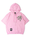 JACKROSE(ジャックローズ) |【GALFY×GALLIS ADDICTION】クロスガリノハーツ半袖パーカー*セットアップ対応(MENS/WOMENS)