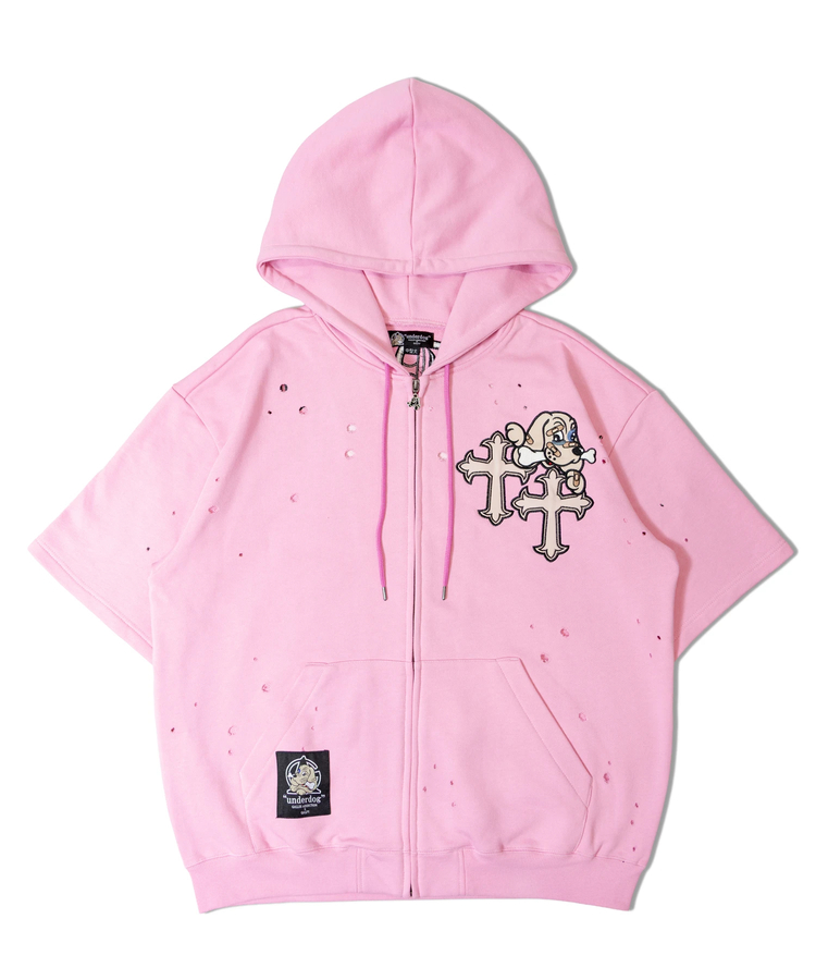 JACKROSE(ジャックローズ) |【GALFY×GALLIS ADDICTION】クロスガリノハーツ半袖パーカー*セットアップ対応(MENS/WOMENS)