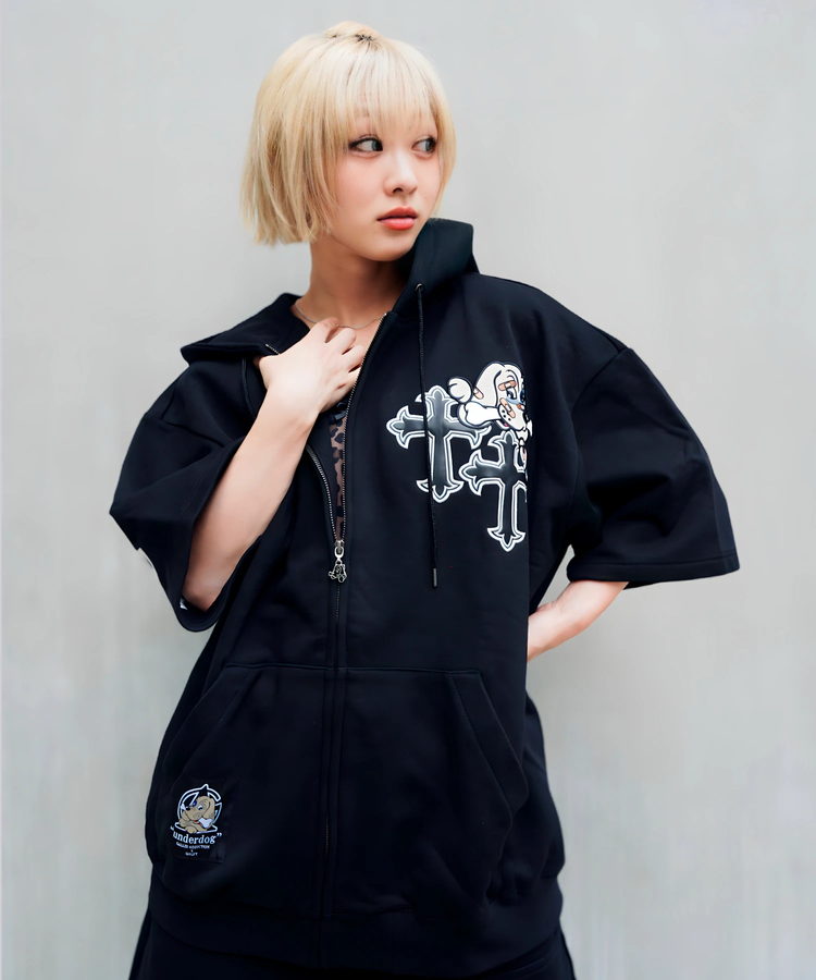 JACKROSE(ジャックローズ) |【GALFY×GALLIS ADDICTION】クロスガリノハーツ半袖パーカー*セットアップ対応(MENS/WOMENS)
