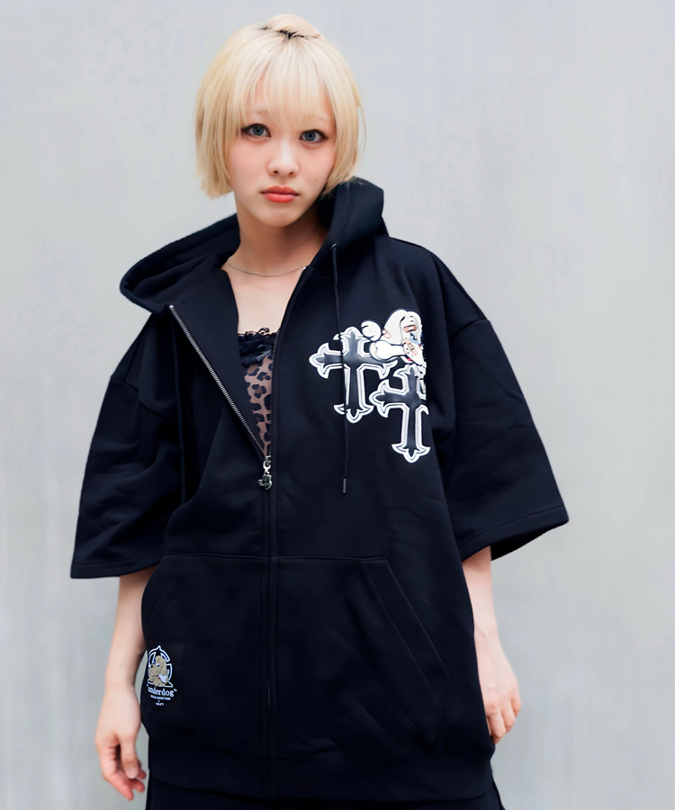 JACKROSE(ジャックローズ) |【GALFY×GALLIS ADDICTION】クロスガリノハーツ半袖パーカー*セットアップ対応(MENS/WOMENS)