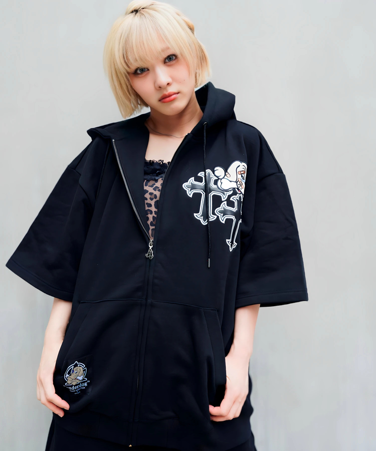 JACKROSE(ジャックローズ) |【GALFY×GALLIS ADDICTION】クロスガリノハーツ半袖パーカー*セットアップ対応(MENS/WOMENS)