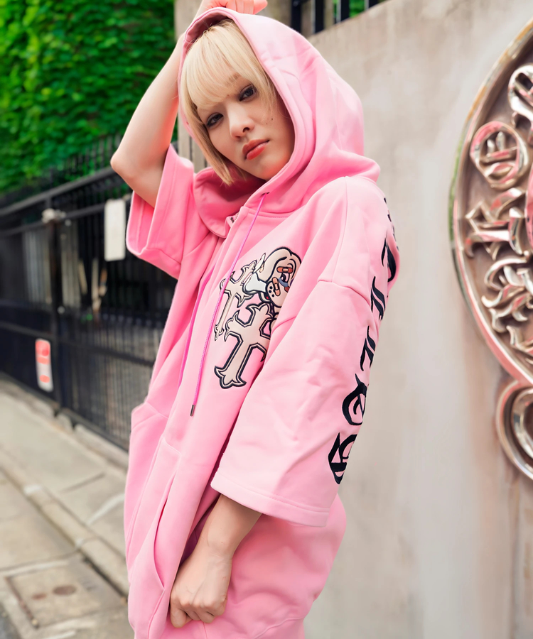 JACKROSE(ジャックローズ) |【GALFY×GALLIS ADDICTION】クロスガリノハーツ半袖パーカー*セットアップ対応(MENS/WOMENS)