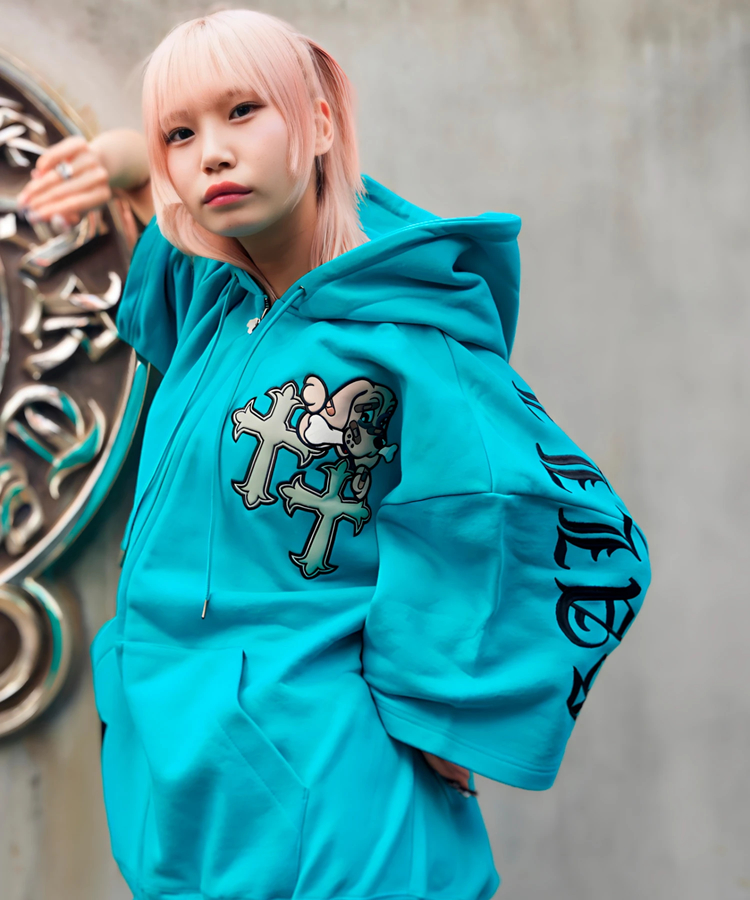 JACKROSE(ジャックローズ) |【GALFY×GALLIS ADDICTION】クロスガリノハーツ半袖パーカー*セットアップ対応(MENS/WOMENS)