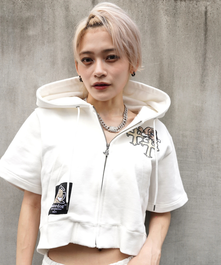 JACKROSE(ジャックローズ) |【GALFY×GALLIS ADDICTION】クロスガリノハーツ半袖パーカー*セットアップ対応(MENS/WOMENS)