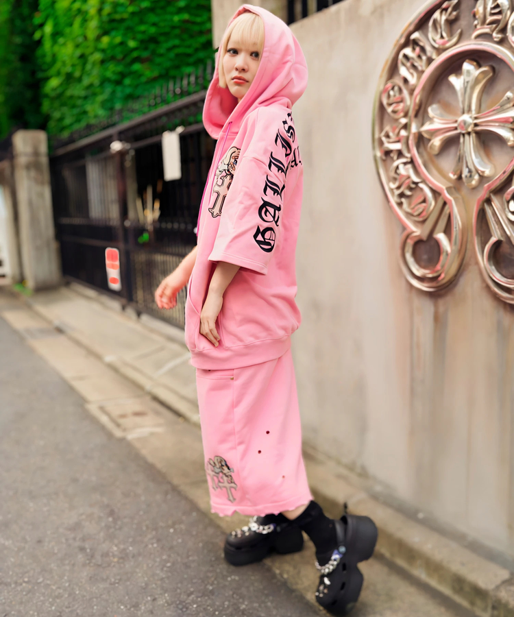 JACKROSE(ジャックローズ) |【GALFY×GALLIS ADDICTION】クロスガリノハーツ半袖パーカー*セットアップ対応(MENS/WOMENS)