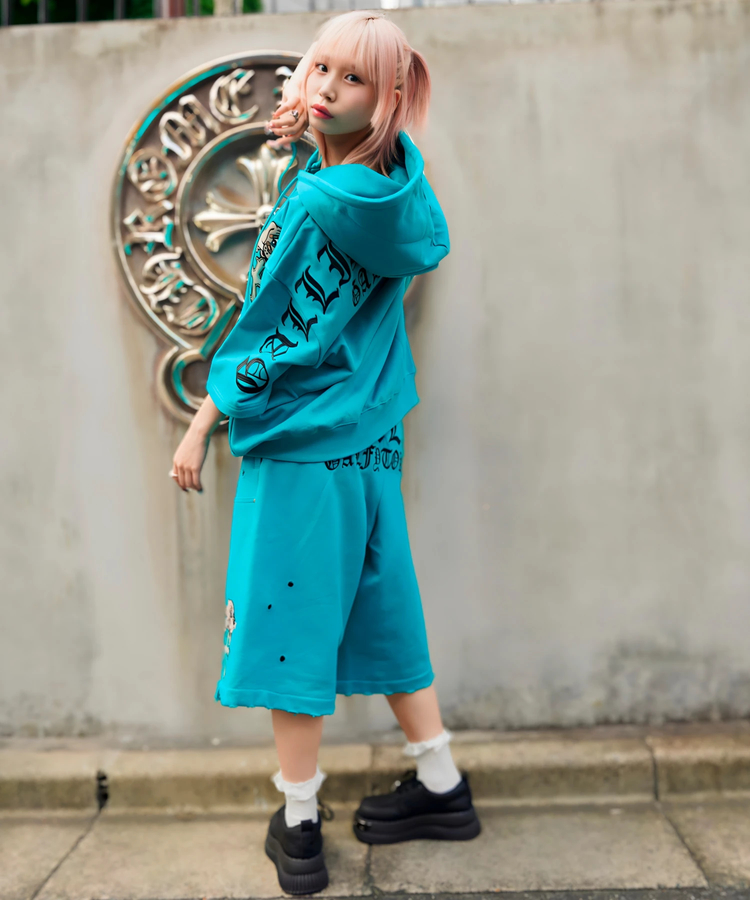 JACKROSE(ジャックローズ) |【GALFY×GALLIS ADDICTION】クロスガリノハーツ半袖パーカー*セットアップ対応(MENS/WOMENS)