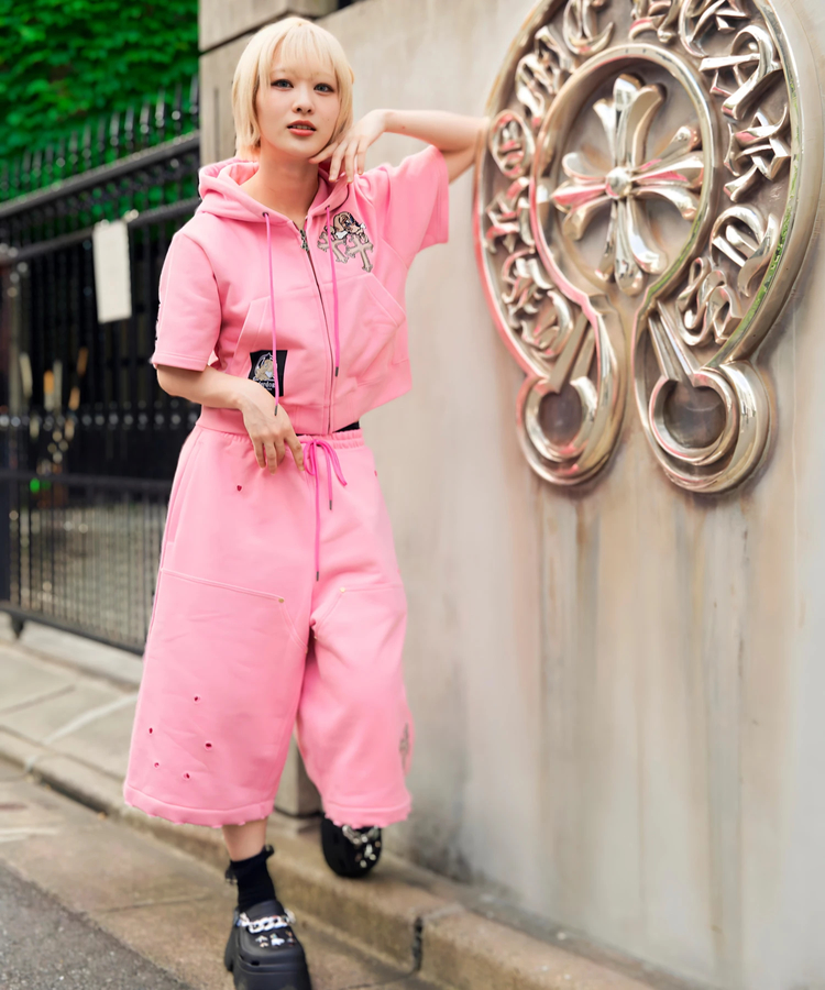 JACKROSE(ジャックローズ) |【GALFY×GALLIS ADDICTION】クロスガリノハーツ半袖パーカー*セットアップ対応(MENS/WOMENS)