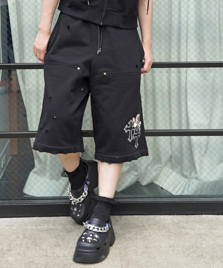 JACKROSE(ジャックローズ) |【GALFY×GALLIS ADDICTION】クロスガリノハーツハーフパンツ*セットアップ対応(MENS/WOMENS)