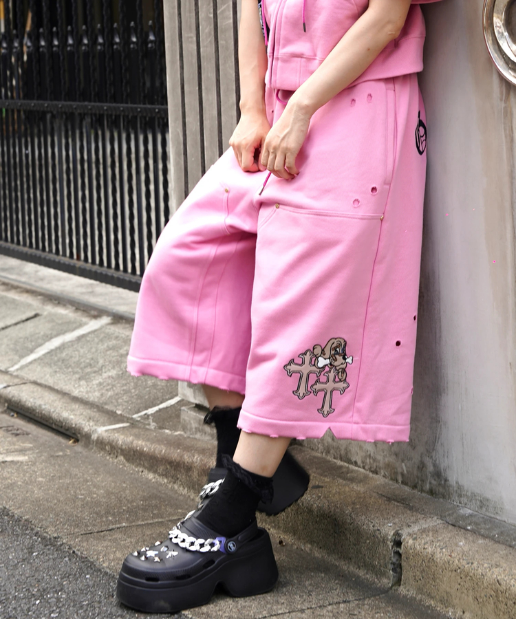 JACKROSE(ジャックローズ) |【GALFY×GALLIS ADDICTION】クロスガリノハーツハーフパンツ*セットアップ対応(MENS/WOMENS)