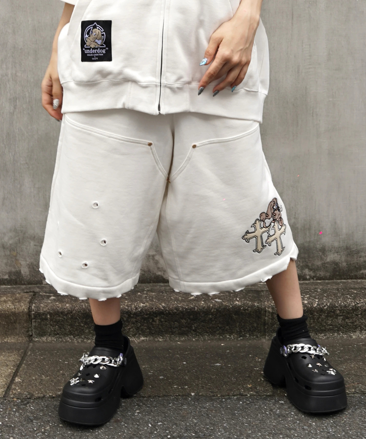 JACKROSE(ジャックローズ) |【GALFY×GALLIS ADDICTION】クロスガリノハーツハーフパンツ*セットアップ対応(MENS/WOMENS)