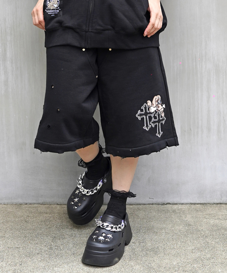 JACKROSE(ジャックローズ) |【GALFY×GALLIS ADDICTION】クロスガリノハーツハーフパンツ*セットアップ対応(MENS/WOMENS)