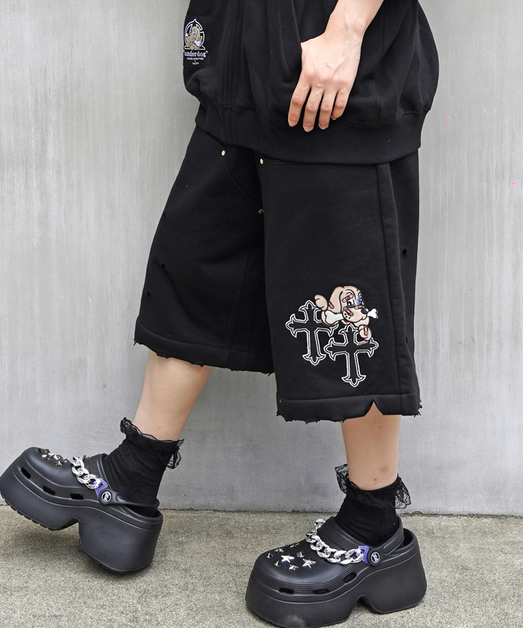 JACKROSE(ジャックローズ) |【GALFY×GALLIS ADDICTION】クロスガリノハーツハーフパンツ*セットアップ対応(MENS/WOMENS)