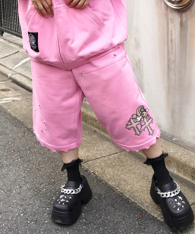 JACKROSE(ジャックローズ) |【GALFY×GALLIS ADDICTION】クロスガリノハーツハーフパンツ*セットアップ対応(MENS/WOMENS)