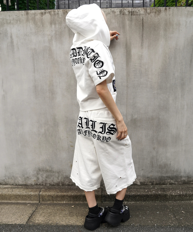 JACKROSE(ジャックローズ) |【GALFY×GALLIS ADDICTION】クロスガリノハーツハーフパンツ*セットアップ対応(MENS/WOMENS)