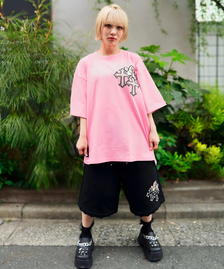 JACKROSE(ジャックローズ) |【GALFY×GALLIS ADDICTION】クロスガリノハーツハーフパンツ*セットアップ対応(MENS/WOMENS)