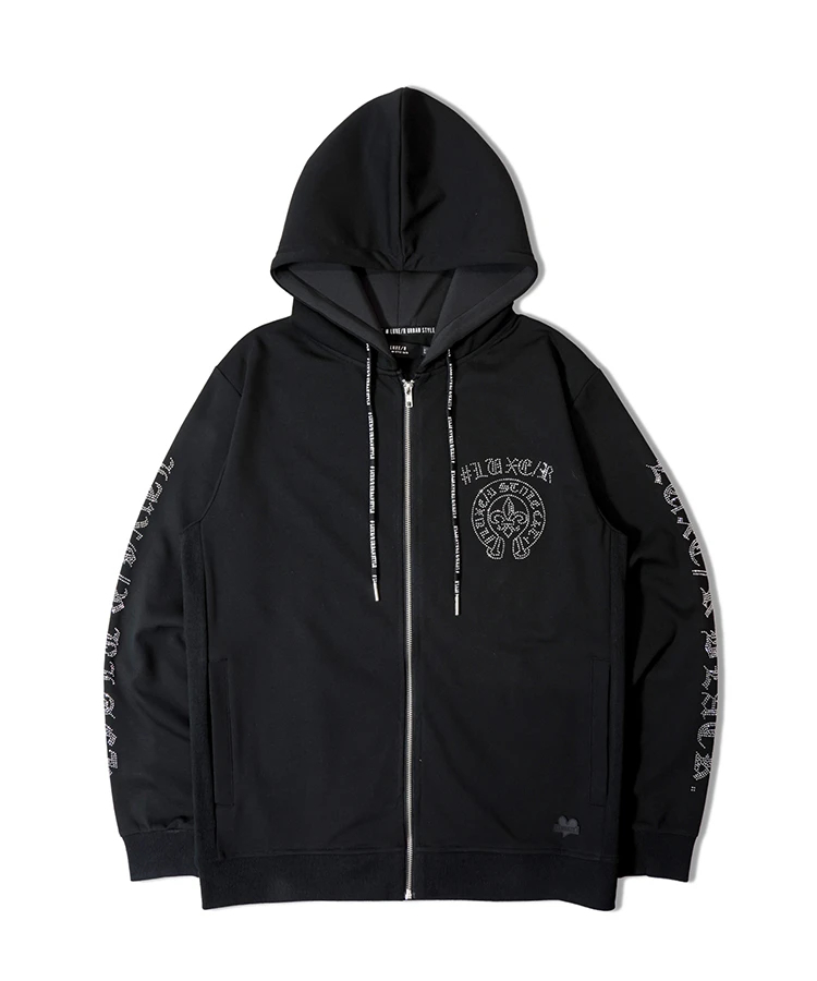 JACKROSE(ジャックローズ) |LUXE/R /ラグジュ 46172-ラインストーン・紋章ーZIP  UP PK(MENS) *セットアップ対応