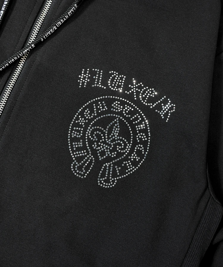JACKROSE(ジャックローズ) |LUXE/R /ラグジュ 46172-ラインストーン・紋章ーZIP  UP PK(MENS) *セットアップ対応