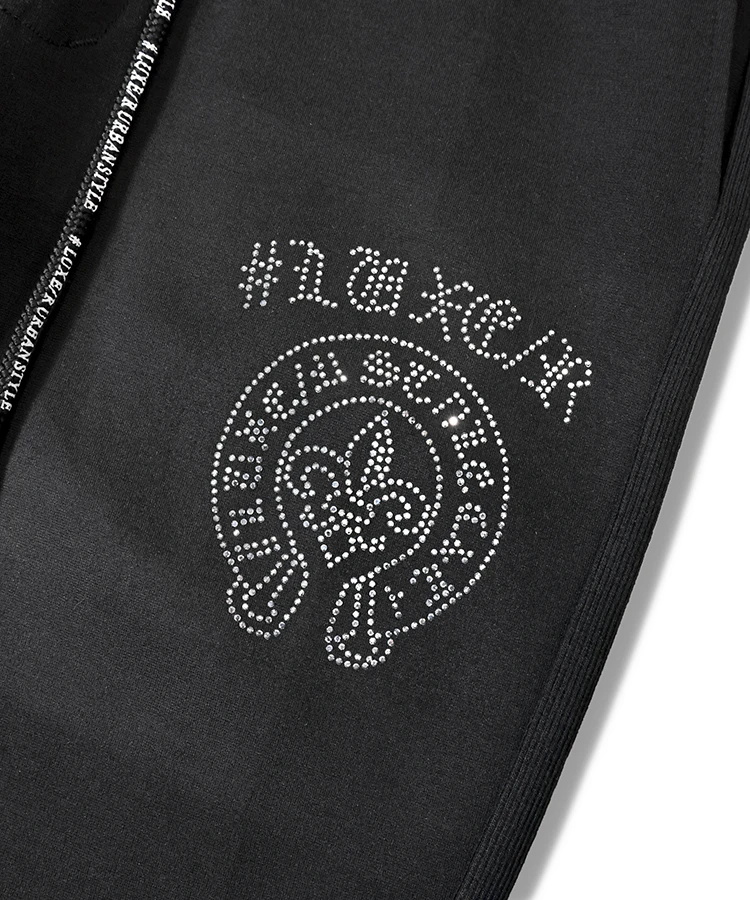 JACKROSE(ジャックローズ) |LUXE/R /ラグジュ 46173-ラインストーン・紋章ージョガーパンツ(MENS) *セットアップ対応