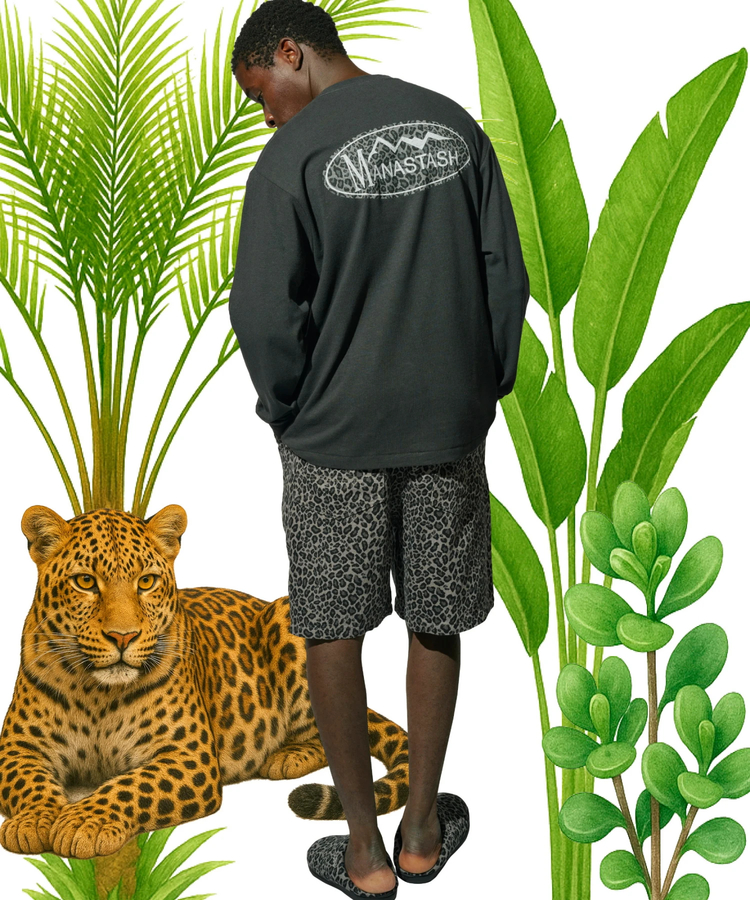 JACKROSE(ジャックローズ) |MANASTASH×A-KLASS/マナスタッシュ×エイクラス HEMP LS TEE LEOPARD LOGO(MENS)