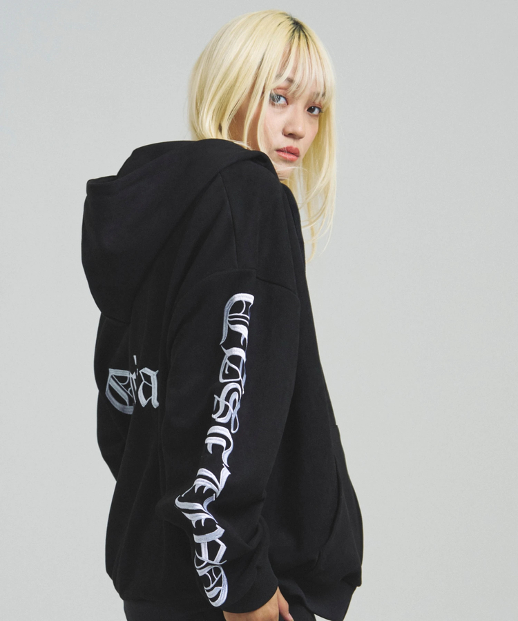 JACKROSE(ジャックローズ) |GA SUEDE OLD ENGLISH刺繍 ZIP-HOODIE(MENS)