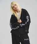 JACKROSE(ジャックローズ) |GA SUEDE OLD ENGLISH刺繍 ZIP-HOODIE(MENS)