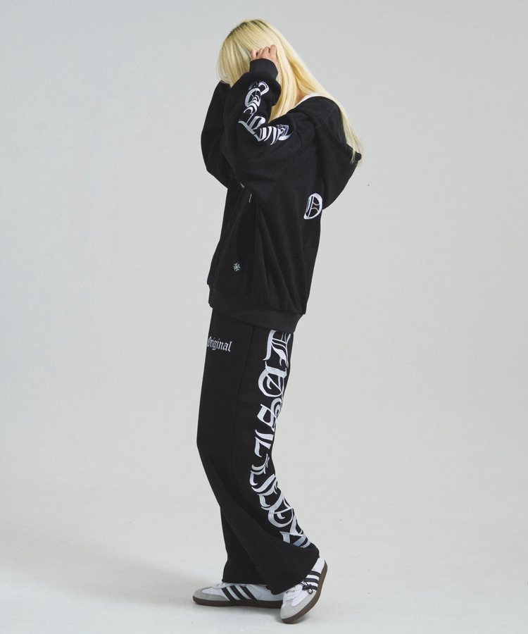 JACKROSE(ジャックローズ) |GA SUEDE OLD ENGLISH刺繍 ZIP-HOODIE(MENS)