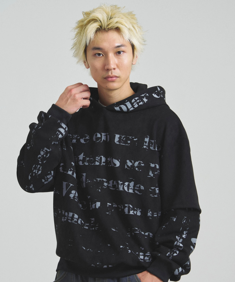 GA SUEDE LAYERED LOGO HOODIE(MENS)｜ファッション通販 SANKO BAZAAR