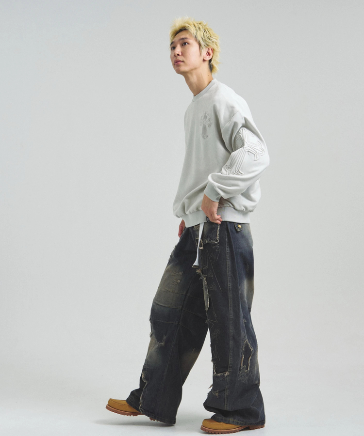 JACKROSE(ジャックローズ) |GA SUEDE EMBOSS CREW(MENS)