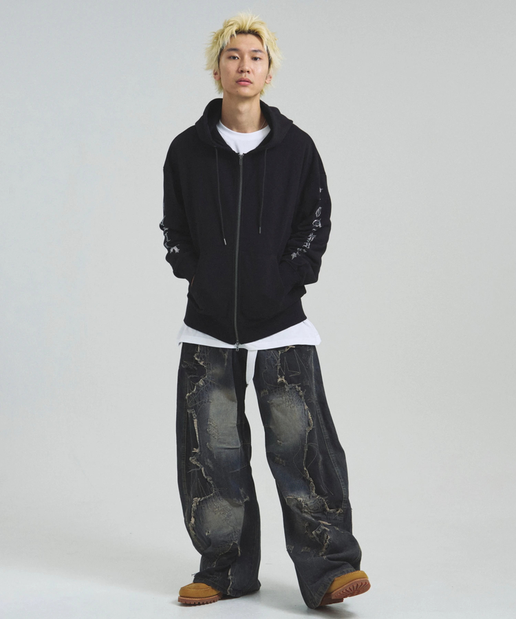 JACKROSE(ジャックローズ) |GA STONE-CROSS ZIP HOODIE(MENS)