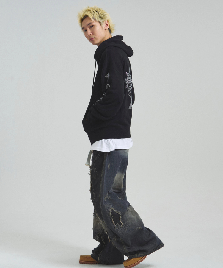 JACKROSE(ジャックローズ) |GA STONE-CROSS ZIP HOODIE(MENS)