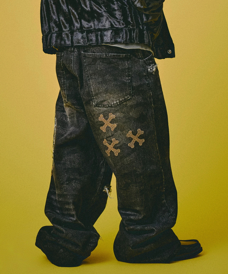 GALFY/ガルフィー ピカピカ骨骨レーザーかも?デニム(MENS
