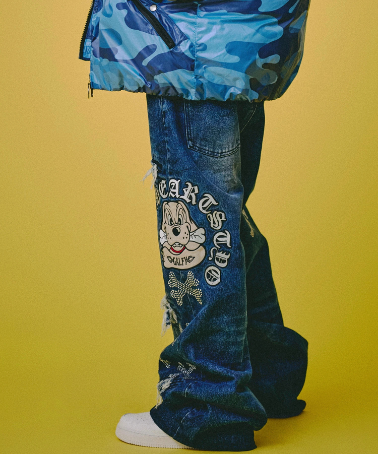 GALFY/ガルフィー ピカピカ骨骨レーザーかも?デニム(MENS
