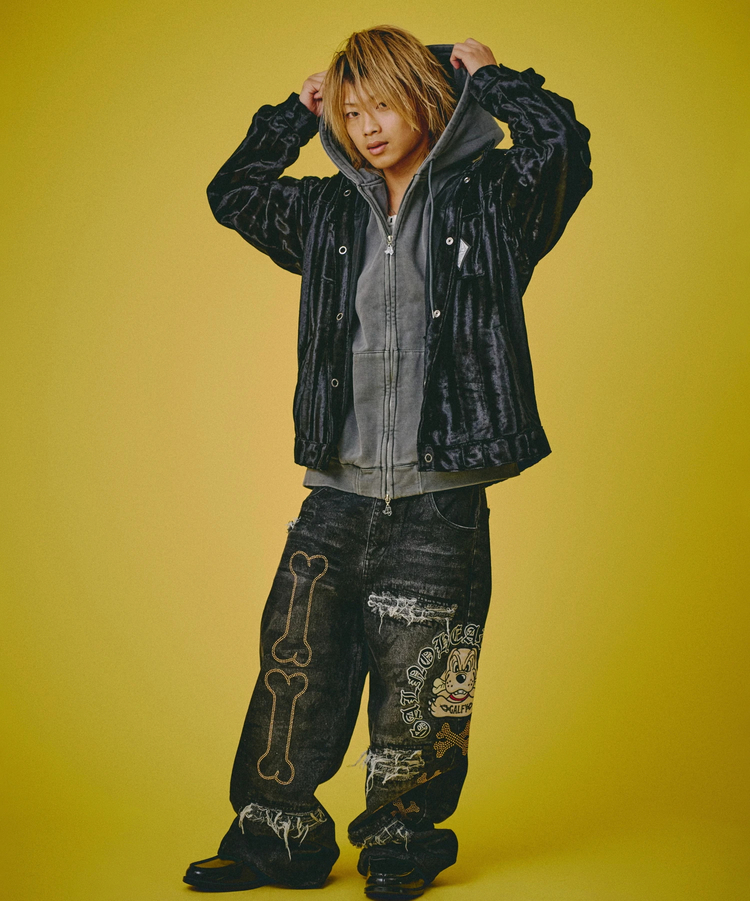 GALFY/ガルフィー ピカピカ骨骨レーザーかも?デニム(MENS